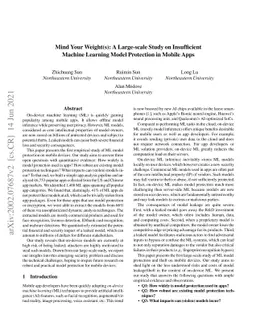 Mind Your Weight(s): A Large-scale Study on Insufficient Machine
  Learning Model Protection in Mobile Apps