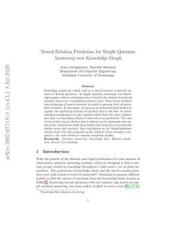 Neural Relation Prediction for Simple Question Answering over Knowledge
  Graph