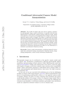 Conditional Adversarial Camera Model Anonymization