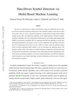 Data-Driven Symbol Detection via Model-Based Machine Learning