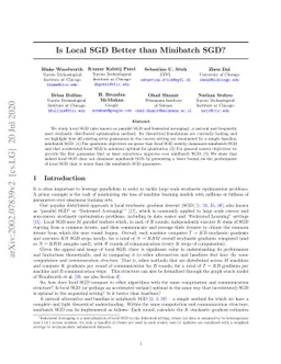 Is Local SGD Better than Minibatch SGD?