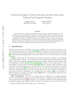 Global Convergence of Deep Networks with One Wide Layer Followed by
  Pyramidal Topology