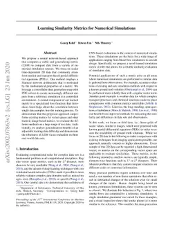Learning Similarity Metrics for Numerical Simulations