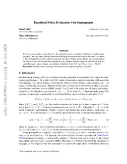 Empirical Policy Evaluation with Supergraphs