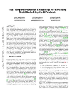 TIES: Temporal Interaction Embeddings For Enhancing Social Media
  Integrity At Facebook