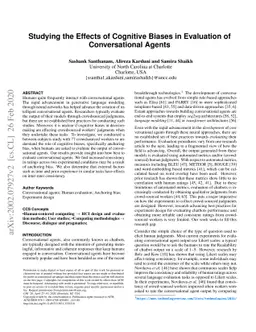 Studying the Effects of Cognitive Biases in Evaluation of Conversational
  Agents
