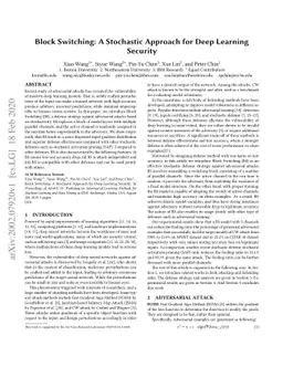 Block Switching: A Stochastic Approach for Deep Learning Security