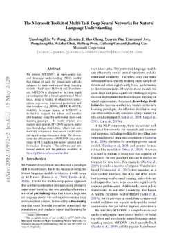 The Microsoft Toolkit of Multi-Task Deep Neural Networks for Natural
  Language Understanding