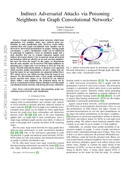 Indirect Adversarial Attacks via Poisoning Neighbors for Graph
  Convolutional Networks