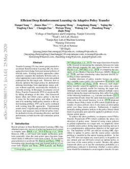 Efficient Deep Reinforcement Learning via Adaptive Policy Transfer