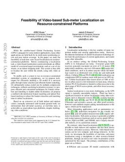 Feasibility of Video-based Sub-meter Localization on
  Resource-constrained Platforms