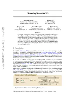 Dissecting Neural ODEs