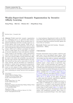 Weakly-Supervised Semantic Segmentation by Iterative Affinity Learning
