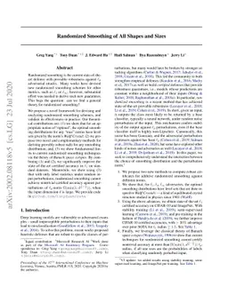 Randomized Smoothing of All Shapes and Sizes