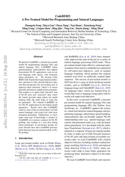 CodeBERT: A Pre-Trained Model for Programming and Natural Languages