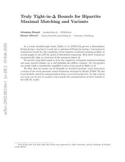 Truly Tight-in-$Δ$ Bounds for Bipartite Maximal Matching and
  Variants