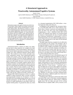 A Structured Approach to Trustworthy Autonomous/Cognitive Systems