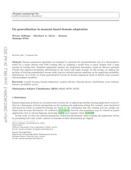 On generalization in moment-based domain adaptation