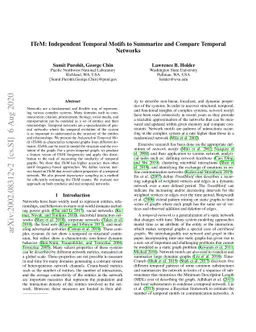 ITeM: Independent Temporal Motifs to Summarize and Compare Temporal
  Networks
