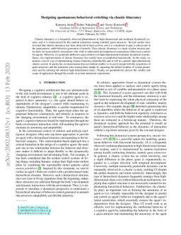 Designing spontaneous behavioral switching via chaotic itinerancy