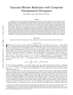 Gaussian Mixture Reduction with Composite Transportation Divergence
