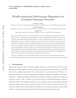 Weakly-supervised Multi-output Regression via Correlated Gaussian
  Processes