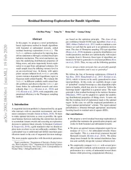 Residual Bootstrap Exploration for Bandit Algorithms