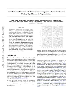 From Poincaré Recurrence to Convergence in Imperfect Information
  Games: Finding Equilibrium via Regularization