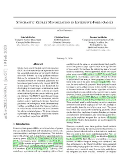 Stochastic Regret Minimization in Extensive-Form Games