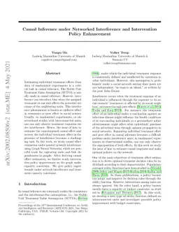 Causal Inference under Networked Interference and Intervention Policy
  Enhancement