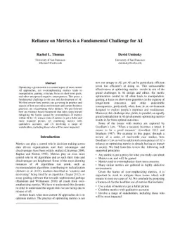 The Problem with Metrics is a Fundamental Problem for AI