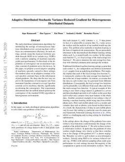 Adaptive Sampling Distributed Stochastic Variance Reduced Gradient for
  Heterogeneous Distributed Datasets