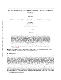 Learn to Design the Heuristics for Vehicle Routing Problem