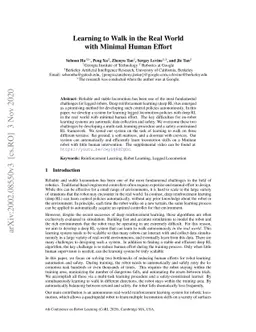 Learning to Walk in the Real World with Minimal Human Effort