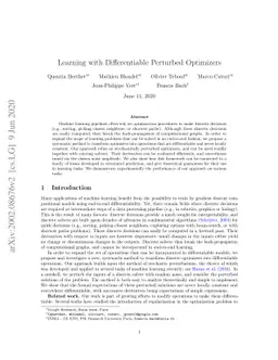 Learning with Differentiable Perturbed Optimizers