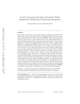 Stroke Constrained Attention Network for Online Handwritten Mathematical
  Expression Recognition