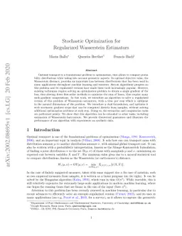 Stochastic Optimization for Regularized Wasserstein Estimators