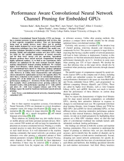 Performance Aware Convolutional Neural Network Channel Pruning for
  Embedded GPUs