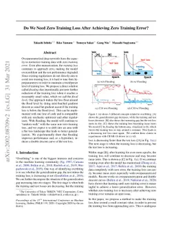 Do We Need Zero Training Loss After Achieving Zero Training Error?