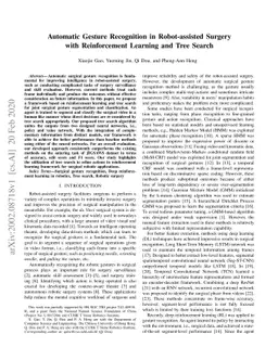 Automatic Gesture Recognition in Robot-assisted Surgery with
  Reinforcement Learning and Tree Search