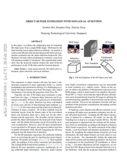 Object 6D Pose Estimation with Non-local Attention