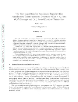 Two More Algorithms for Randomized Signature-Free Asynchronous Binary
  Byzantine Consensus with $t < n/3$ and $O(n^2)$ Messages and $O(1)$ Round
  Expected Termination
