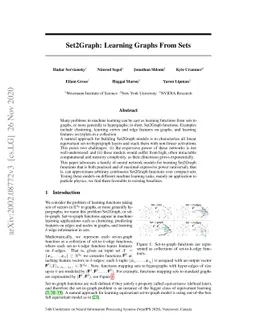 Set2Graph: Learning Graphs From Sets