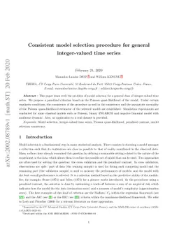 Consistent model selection procedure for general integer-valued time
  series