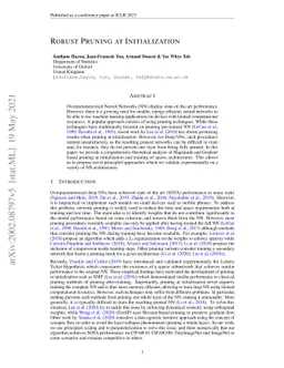 Robust Pruning at Initialization