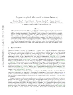 Support-weighted Adversarial Imitation Learning