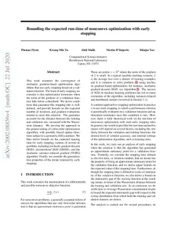 Bounding the expected run-time of nonconvex optimization with early
  stopping