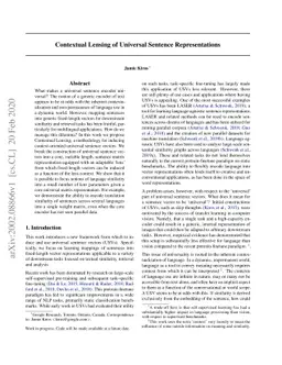 Contextual Lensing of Universal Sentence Representations