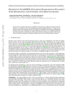 Dissipative SymODEN: Encoding Hamiltonian Dynamics with Dissipation and
  Control into Deep Learning