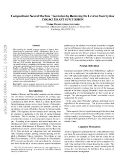 Compositional Neural Machine Translation by Removing the Lexicon from
  Syntax